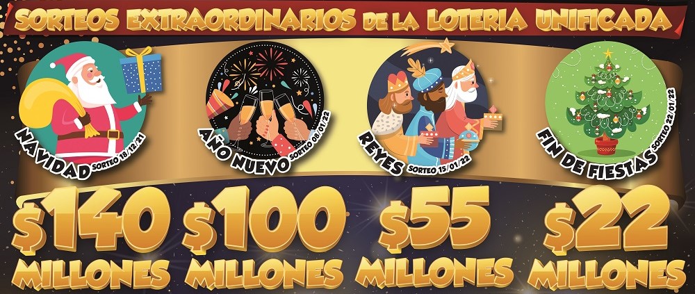 Sorteos extraordinarios Lotería Unificada Fiestas