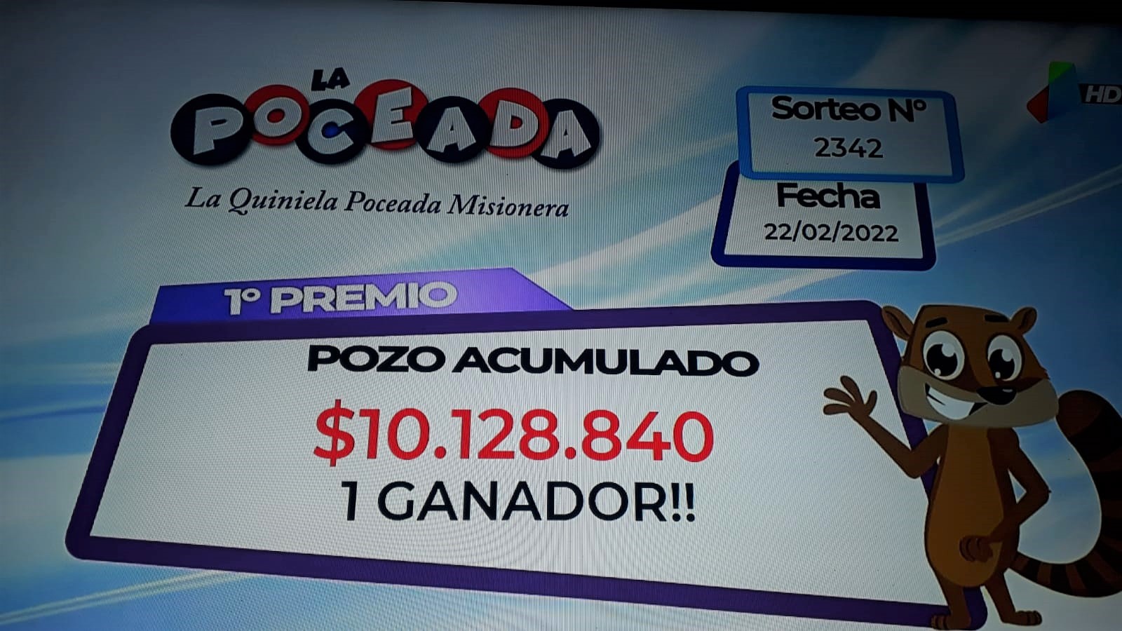 1 ganador de la Poceada