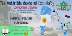 afiche convocatoria literaria: La Antártida desde mi Escuela