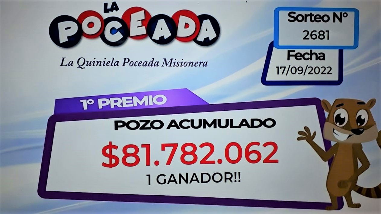 1 ganador de más de 81 millones de la Poceada