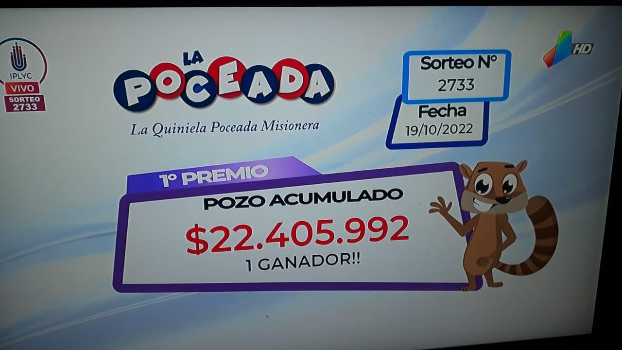 un ganador del pozo de la Quiniela Poceada con 22.405.992 pesos