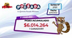 un ganador del pozo de la Quiniela Poceada con 6.014.264 de pesos