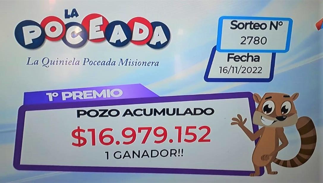 1 ganador de la Poceada con 16.979.152 de pesos