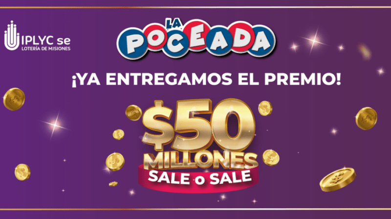 se entregó el premio al ganador del sorteo Sale o Sale de 50 millones de la Poceada