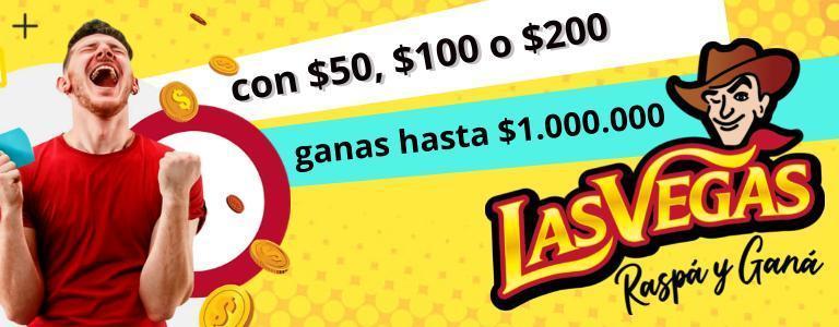 raspadita Las vegas: con 50, 100 ó 200 pesos podes ganar hasta un millón