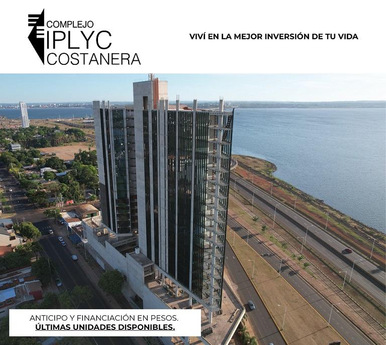 afiche con vista aérea del complejo Torre IPLyC Costanera