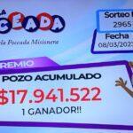 captura de pantalla del sorteo con 1 ganador y premio