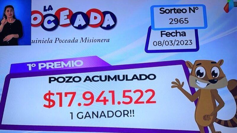 captura de pantalla del sorteo con 1 ganador y premio