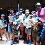 niños que recibieron sus obsequios junto a Marcelo Ledesma en el cumpleaños de Gurises Felices.