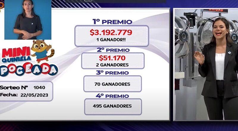 captura de de pantalla de la búsqueda de ganadores del sorteo de la Mini Poceada.