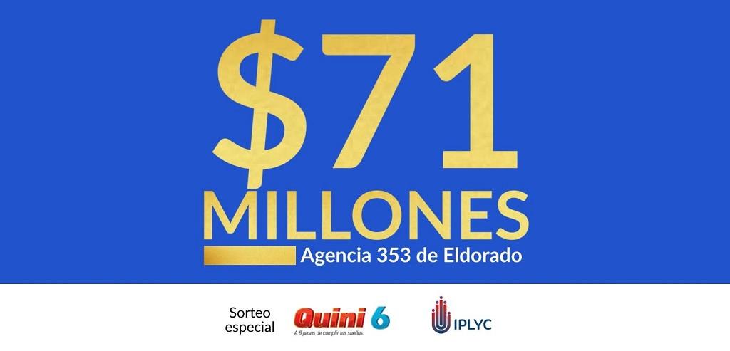 71 millones del Quini 6 se quedan en Misiones (imagen ilustrativa).