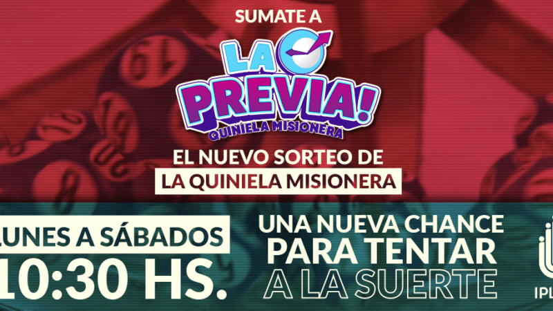 La Previa: nuevo sorteo de la Quiniela Misionera, de lunes a sábados a las 10:30 horas.
