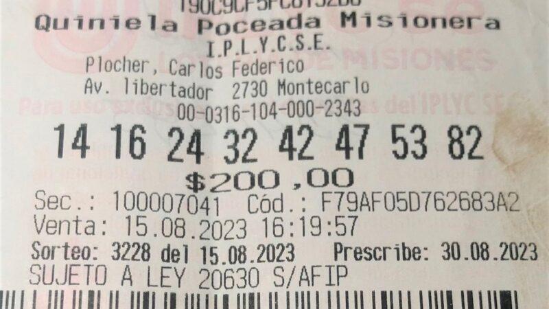 Ticket ganador de más de 50 millones de la Poceada.