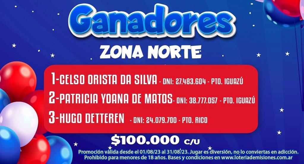 Ganadores del sorteo aniversario de la Poceada, zona norte.