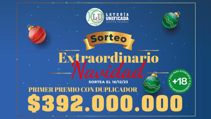 Sorteo extraordinario de Navidad Lotería Unificada.