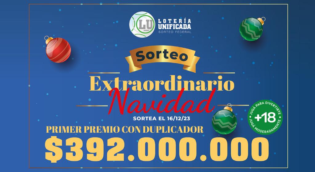 Sorteo extraordinario de Navidad Lotería Unificada.