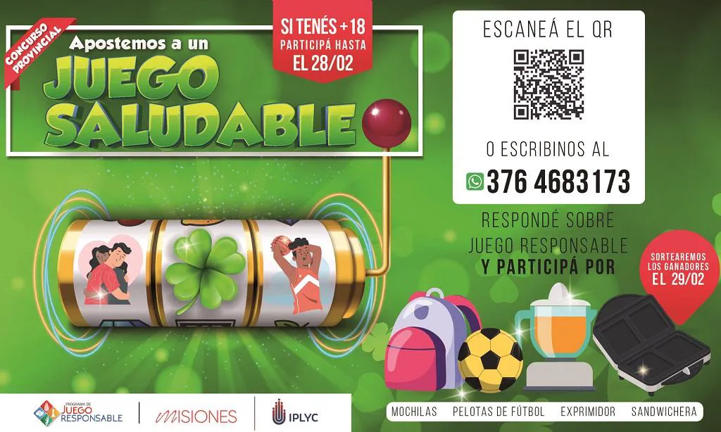 Afiche del concurso "Apostemos a un juego saludable".