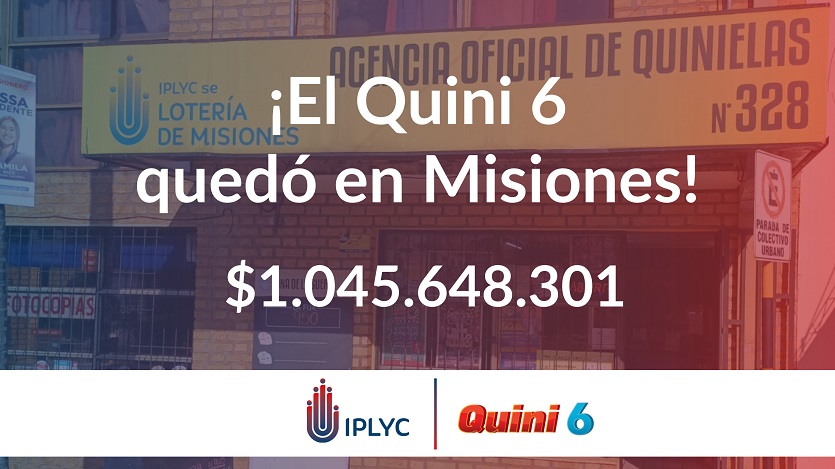 El Quini 6 se quedó en Misiones. Un ganador por más de 1.045 millones.