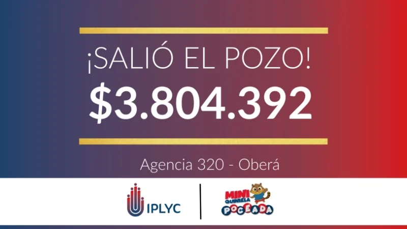 Pozo de la Mini Poceada 3.804.392 pesos para un obereño.