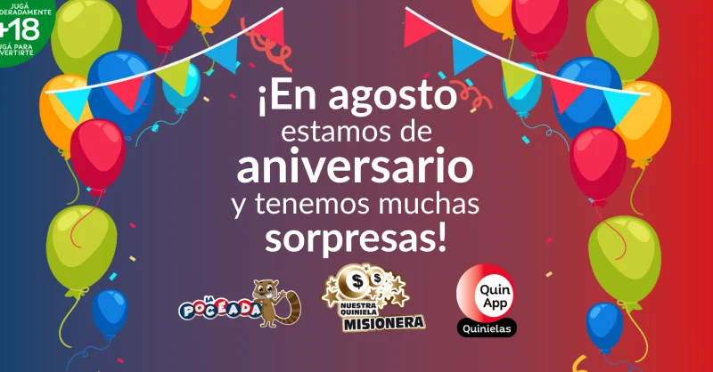 Quiniela y Poceada Misionera aniversario 2024 con sorteos especiales.