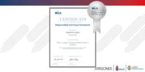 Juego Responsable recibió la certificación internacional nivel 2 de la Asociación Mundial de Loterías WLA.