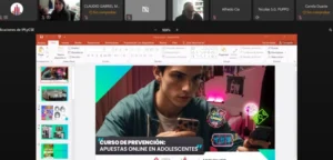 Captura de pantalla de la plataforma donde se brinda el curso sobre prevención de apuestas online en adolescentes.