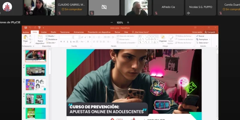 Captura de pantalla de la plataforma donde se brinda el curso sobre prevención de apuestas online en adolescentes.