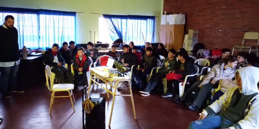 Alumnos de Alem durante las charlas de prevención con Juego Responsable.