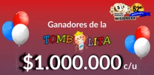 Sorteo de 1.000.000 de pesos de los tickets no premiados.