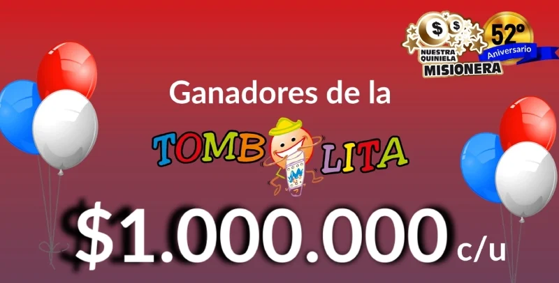Sorteo de 1.000.000 de pesos de los tickets no premiados.