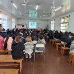 Alumnos de Santa Rita durante la charla de prevención con Juego Responsable.