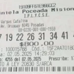 Ticket de la Poceada ganador del pozo histórico.