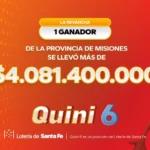 Un apostador de Posadas se llevó más de 4 mil millones con la modalidad “Revancha” del Quini 6.