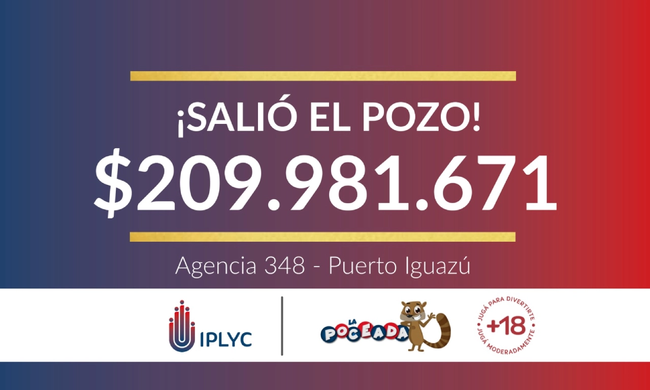 Poceada Misionera: más de 200 millones para un afortunado de Puerto Iguazú.