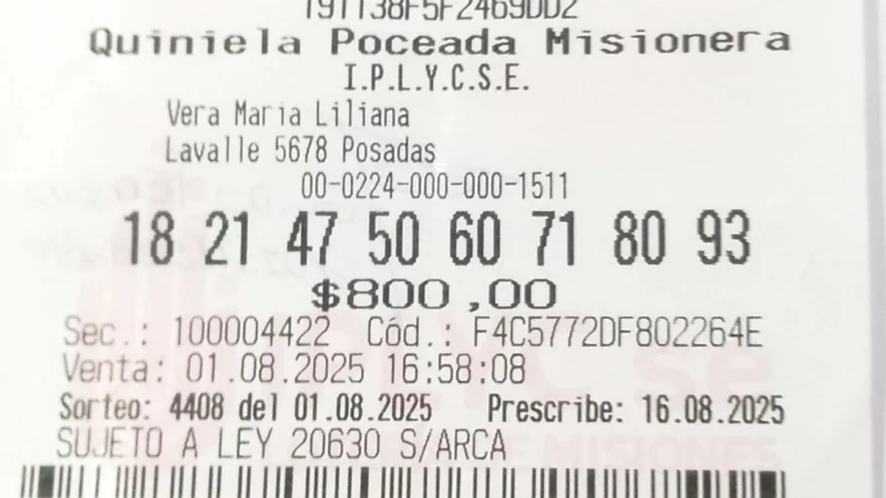 Ticket ganador de los 100.000 dólares.