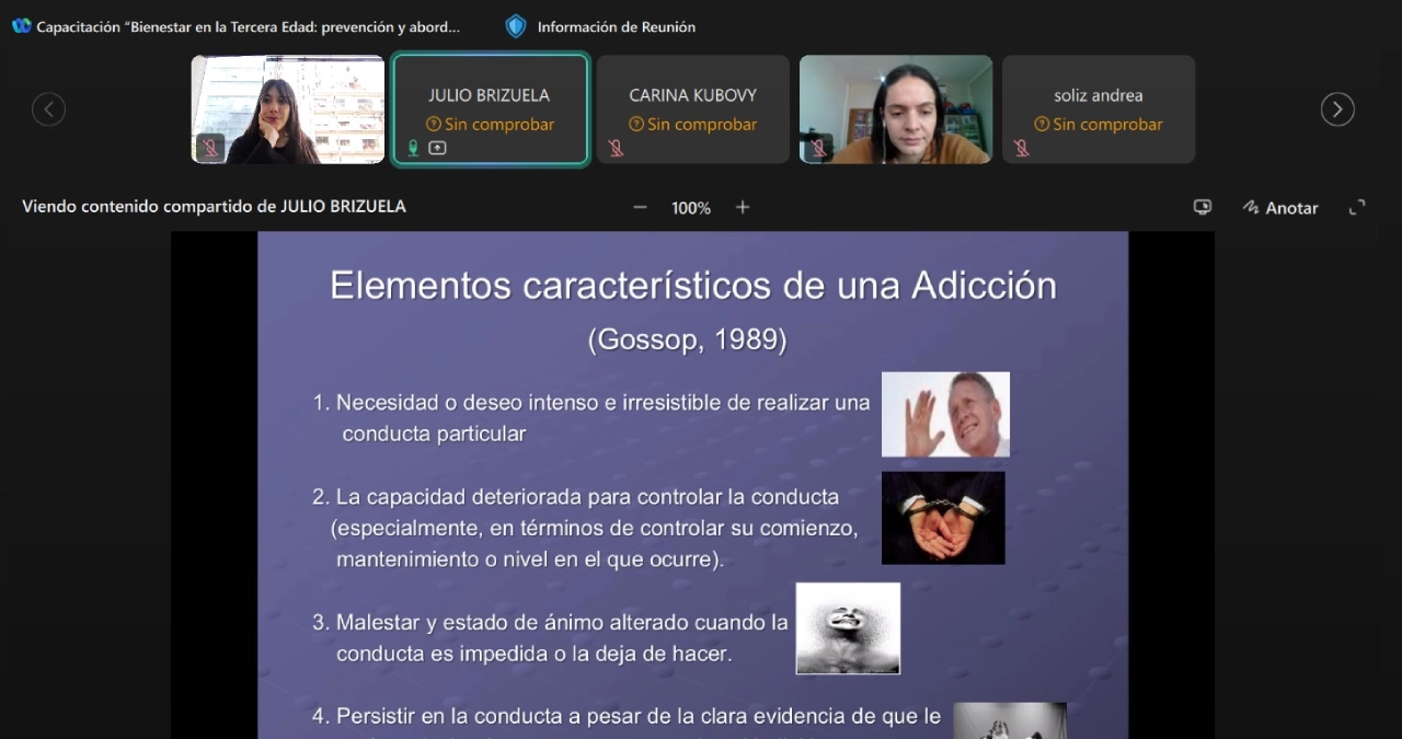 Captura de pantalla de la capacitación online para el sector de la salud de Misiones.