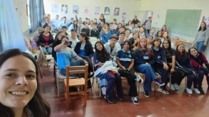 Alumnos de Corpus durante la charla sobre juego responsable.