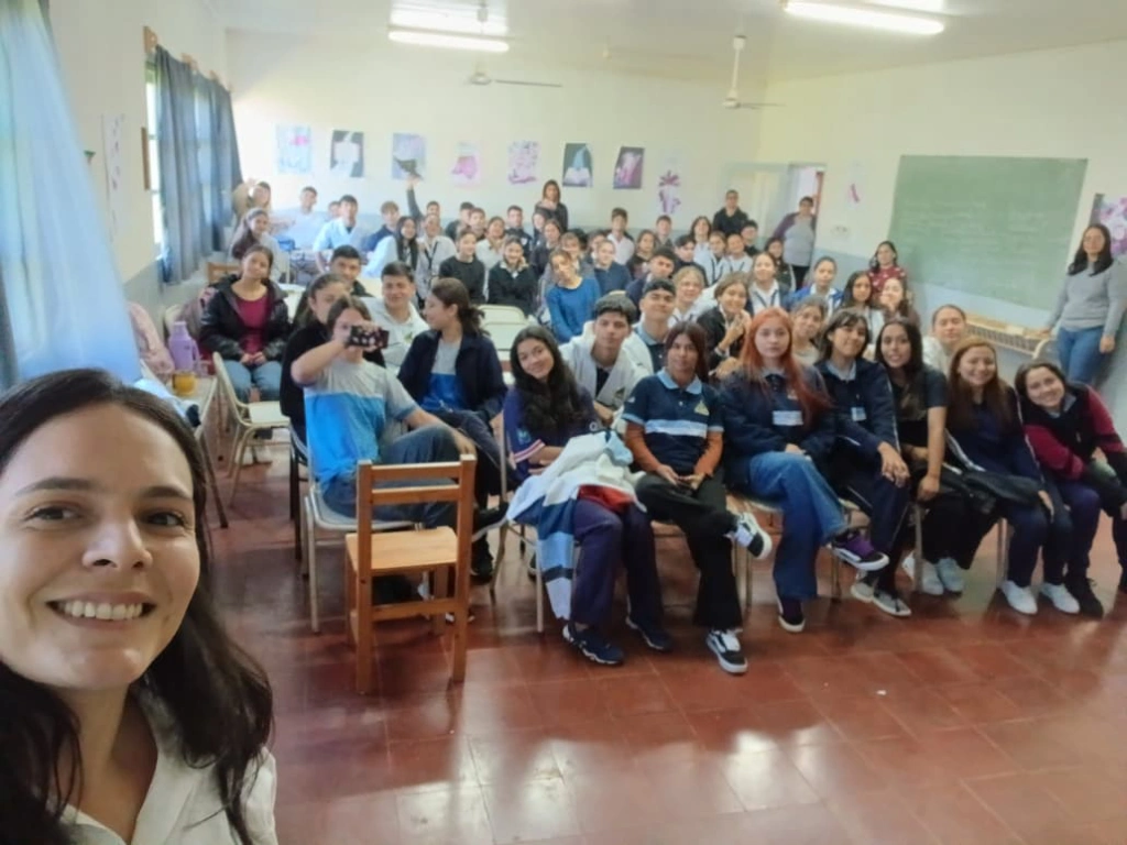 Alumnos de Corpus durante la charla sobre juego responsable.