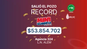 Pozo récord Mini Poceada 53.854.702 pesos - Un ganador de Alem.