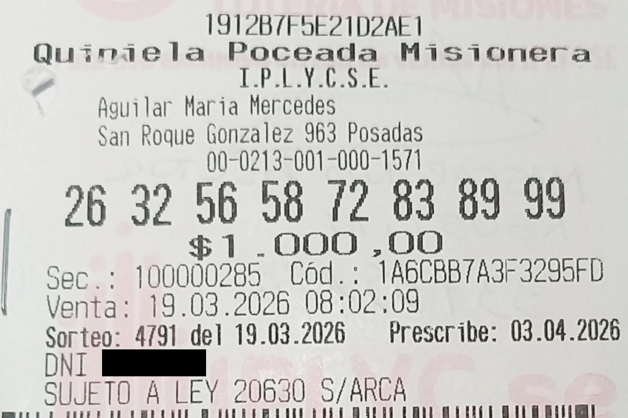 Ticket del apostador que hizo caso a sus pálpitos y ganó 86.143.967 pesos con la Poceada.