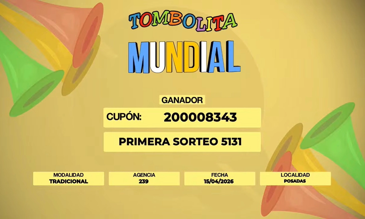 número de tícket ganador del segundo kit mundialista de la Tombolita.