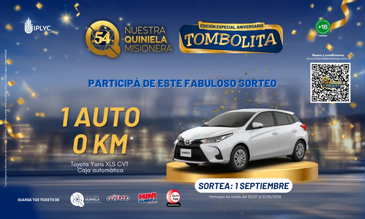 Tombolita Aniversario sorteo del 0 Kilómetro el 1 de septiembre.