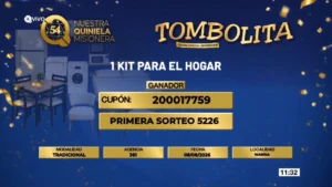Cupón número 200017759, ganador del kit para el hogar, del primer sorteo de la Tombolita Aniversario.