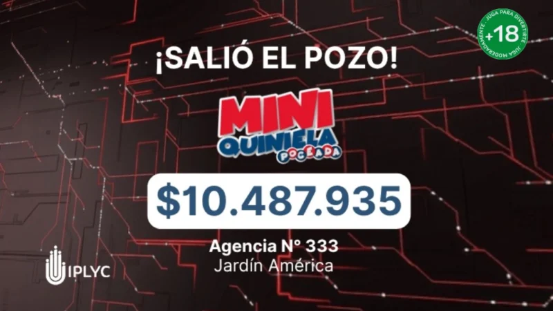 Más de 10 millones de la Mini Poceada para apostador de Jardín América.