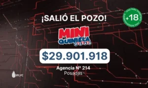 Casi 30 millones en el pozo de la Mini Poceada: 29.901.918 pesos.