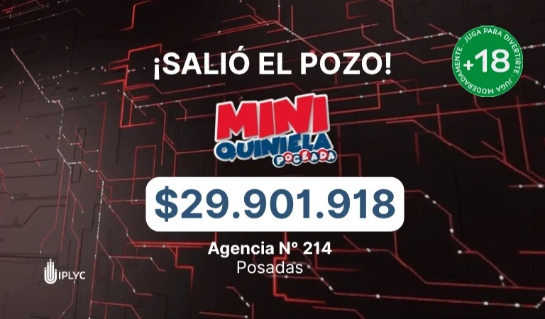 Casi 30 millones en el pozo de la Mini Poceada: 29.901.918 pesos.