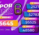 Primer premio del Deporbono 6: 35645, segundo: 25272, tercero: 52783, cuarto: 95525 y quinto: 48580.