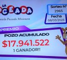 captura de pantalla del sorteo con 1 ganador y premio