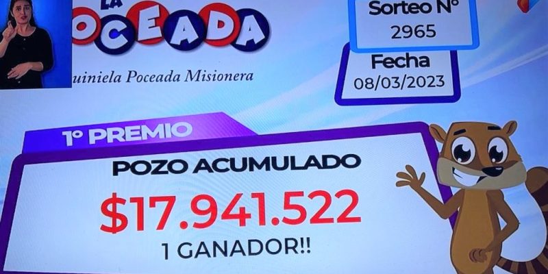 captura de pantalla del sorteo con 1 ganador y premio