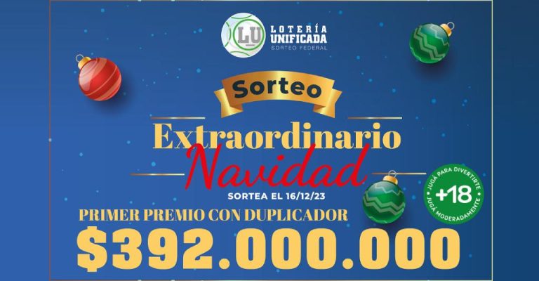 Sorteo extraordinario de Navidad Lotería Unificada.